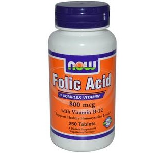 Folic Acid Caps 800 mcg 250 tabs Now