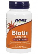 Biotin 5000 mg NOW 60 вег капс