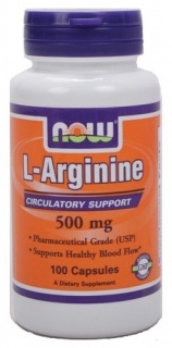 L-Arginine 500 mg 100 капс Now