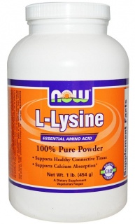 L-Lysine Pure powder 454g Now