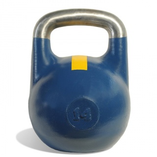 Гиря Чемпионская  14 кг синяя с желтой полосой