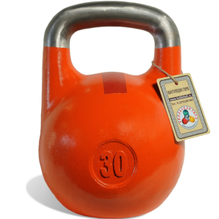 Гиря Чемпионская  30 кг оранжевая с красной полосой