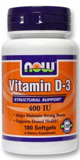 Vitamin D-3 400 IU 180 caps Now