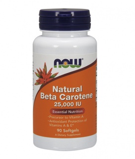 Natural Beta Carotene 25000 IU Now 90 softgels