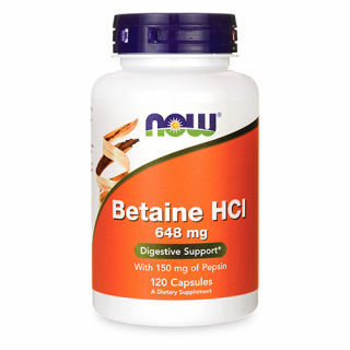 Betaine HCI 648 mg 120 caps Now