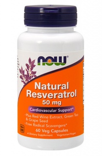 Natural Resveratrol 50 mg Now 60 Caps