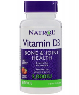 Vitamin D3 Fast Dissolve 5000 IU Natrol 90 Tabs