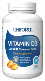 Vitamin D-3 2000 IU 100 caps Uniforce