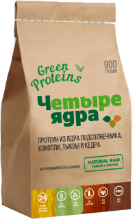 Четыре ядра Protein 900g Green Proteins